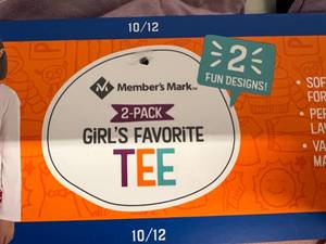 6 Members Mark Girls T-Shirts - Size 1012
