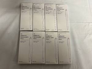 8 x 12 Packs Ballpoint Retractable Pens - Blue
