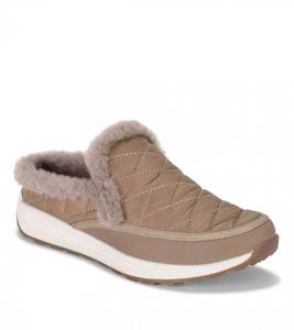 lot 47 image: New Womens Baretraps Gemma Spring  Winter Faux Fur Lined Shoes  Mules  Slippers Size 7.5 Taupe