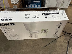 lot 26 image: Kohler Intrepid&nbspThe Complete Solution Two-Piece Elongated Toilet, 1.28 gpf With Quiet Close Seat - Minor Damage Base
