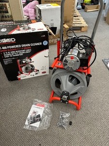 lot 8 image: Rigid K-400 Drain Cleaning Snake Auger Machine, C-32IW 38 in. x 75 ft. Cable  - Used  Works