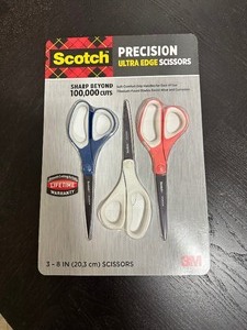 lot 121 image: 3 Pack Scotch Precision Ultra Edge Scissors