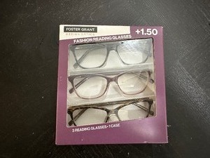 lot 116 image: New 3 Pack of Design Optics By Foster Grant 1.50 Fashion Reading Glasses
