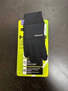 lot 93 image: New Head Mens XS  X Small Touchscreen Running Gloves - Works With Phones  Black