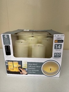 lot 60 image: Gerson 6-Piece LED Glow Wick Flameless Candle Set Batteries Included