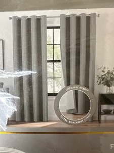 lot 63 image: 2 Panels  1 Pack of 2 Eclipse Oscar Blackout Curtains With Magnitech  Magnetic Closing 52 x 84 Per Panel Color Gray
