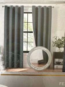 lot 64 image: 2 Panels  1 Pack of 2 Eclipse Oscar Blackout Curtains With Magnitech  Magnetic Closing 52 x 84 Per Panel Color Navy