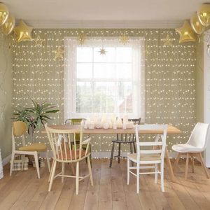 lot 75 image: OVE Waterfall Curtain String Lights 1200 LED Bulbs with Remote Control