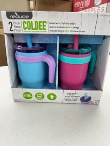 lot 167 image: 2 New Coldee 14oz Spill Proof Tumbler Cups  Water Bottles