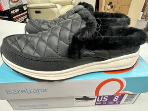 lot 144 image: New Womens Baretraps Gemma Spring  Winter Faux Fur Lined Shoes  Mules  Slippers Size 8 Black