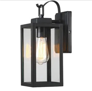 lot 90 image: Pia Ricco 1-Light Black Exterior Waterproof Wall Lanterns Outdoor Light