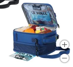 lot 66 image: New Titan Expandable Lunch Box with 2 Ice Packs and Tupperware