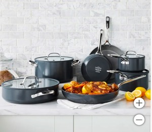 lot 37 image: Performance Pro Ceramic Nonstick 11-Piece Cookware Set .(retail price $279.99)