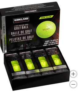 lot 29 image: 2 Dozen  24 Kirkland Signature Golf Balls Neon Yellow