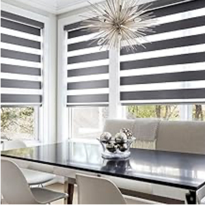 lot 88 image: ShadesU Custom Cut Size Zebra Blinds for Windows(Non Cordless) (Black Color) (Width 68inch)(Height 72 inch)