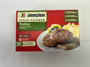 lot 131 image: A. 24ct Jimmy Dean Turkey Sausage Patties