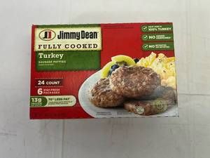 lot 134 image: A. 24ct Jimmy Dean Turkey Sausage Patties