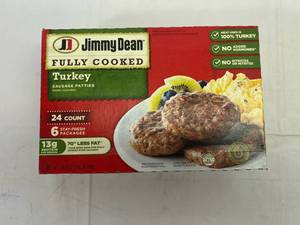 lot 137 image: A. 24ct Jimmy Dean Turkey Sausage Patties