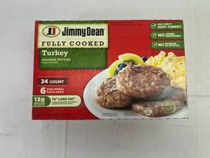 lot 138 image: A. 24ct Jimmy Dean Turkey Sausage Patties