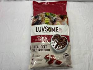 lot 258 image: 15.5lbs Luvsome Adult Dog Food