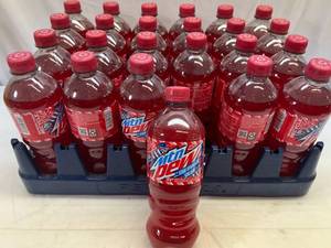 lot 380 image: 24x 20oz Bottles Mountain Dew-Star Spangled Splash