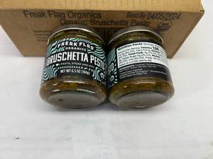 lot 312 image: MM. 6x 6.5oz Organic Bruschetta Pesto-Freaky Flag Organics