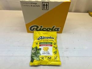 lot 288 image: MM. 8x 19 Ricola Wrapped Drops-Lemon Mint Sugar Free