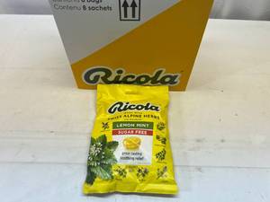 lot 289 image: MM. 8x 19 Ricola Wrapped Drops-Lemon Mint Sugar Free