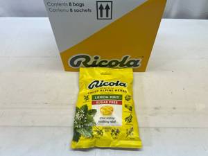 lot 292 image: MM. 8x 19 Ricola Wrapped Drops-Lemon Mint Sugar Free
