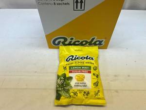 lot 293 image: MM. 8x 19 Ricola Wrapped Drops-Lemon Mint Sugar Free
