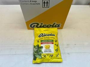 lot 297 image: MM. 8x 19 Ricola Wrapped Drops-Lemon Mint Sugar Free