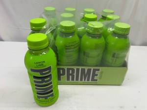 lot 266 image: P. 12x 16.9oz Prime Hydration Drink-Lemon Lime