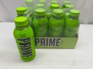 lot 267 image: P. 12x 16.9oz Prime Hydration Drink-Lemon Lime