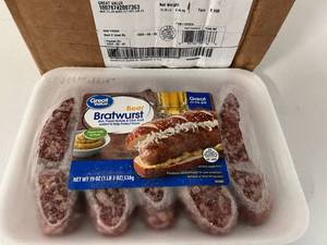 lot 118 image: L. 12x 1lb3oz Beer Bratwurst