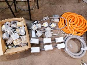 lot 98 image: Large lot of Electrical boxes, conduit and more