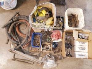 lot 9 image: Large lot of assorted semi-truck parts and hardware