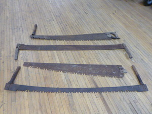 lot 119 image: 4 Vintage 2-Man Crosscut Saws