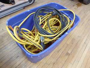 lot 129 image: Tote of Extension Cords