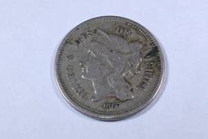 lot 16 image: 1867 US 3 Cent Piece
