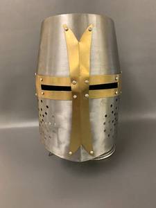 lot 1A image: Medieval Style Crusader Helmet Steel