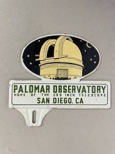 lot 35AB image: Palomar Observatory License Plate Topper