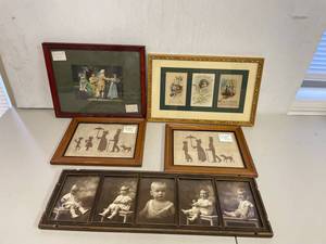 lot 58AB image: Framed Antique Photo & Print Lot