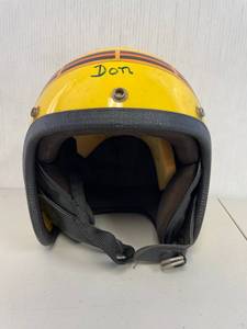 lot 83 image: Vintage Yellow Motorcycle Helmet