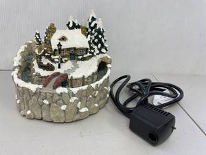lot 89 image: Decorative Winter Cottage Water Fountain