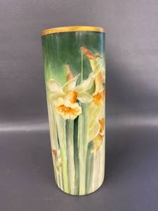 lot 92A image: B&C France Floral Porcelain Vase - 10 12h