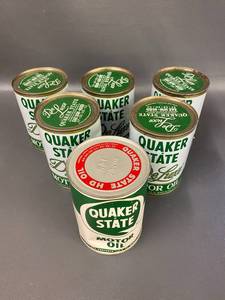 lot 93A image: Vintage Quaker State Oil Cans