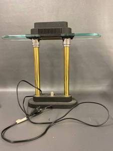lot 203C image: Modern Brass Glass Table Lamp