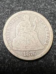 1876-CC US SEATED LIBERTY DIME