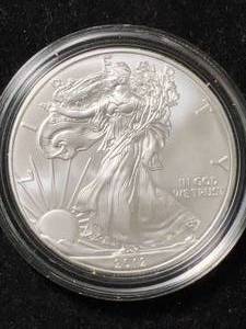 2012 AMERICAN SILVER EAGLE 1 TROY OZ .999 FINE SILVER IN AIRTITE