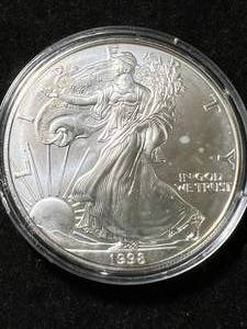 1998 AMERICAN SILVER EAGLE 1 TROY OZ .999 FINE SILVER IN AIRTITE
